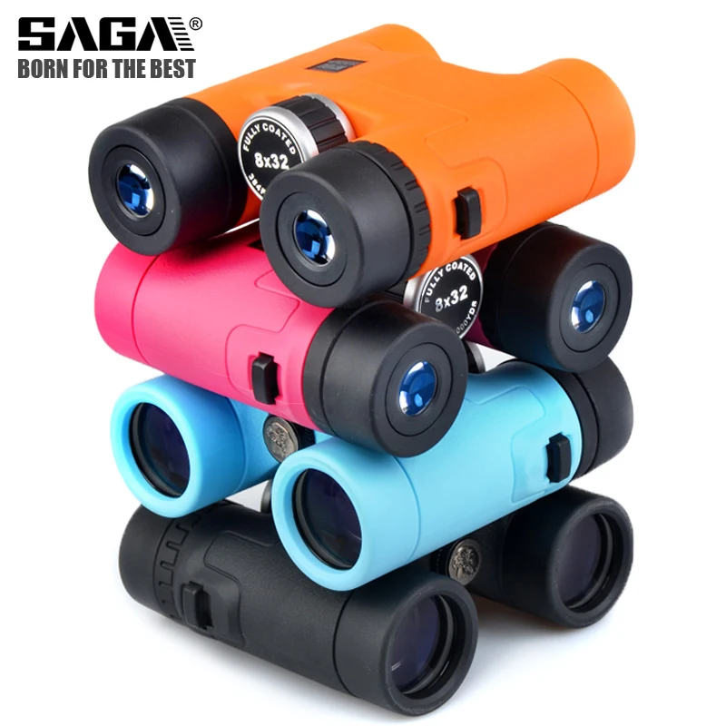 SAGA-binoculares 8x32 para adultos y niños, binoculares para juegos al aire libre, juguetes, concierto compacto