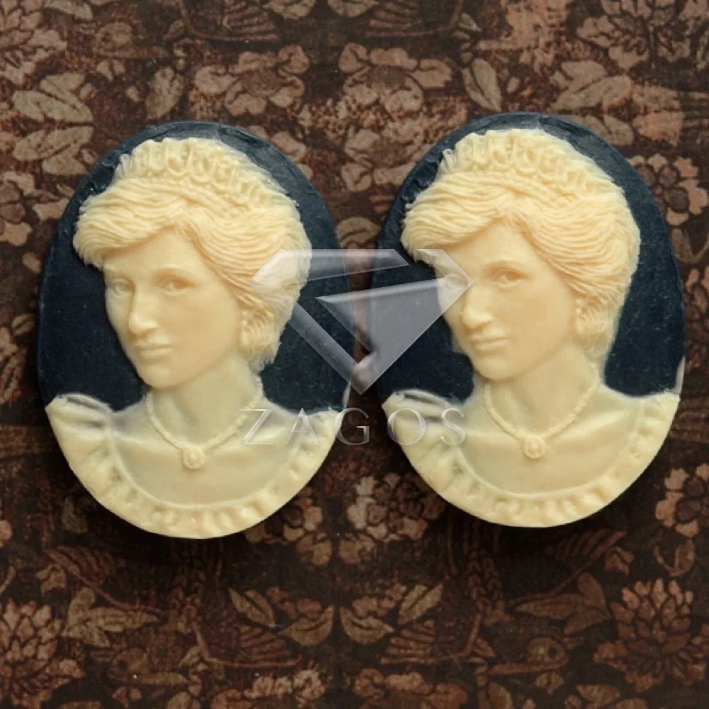 2/4 шт. полимер Винтажный стиль овальная леди с плоской задней частью камео