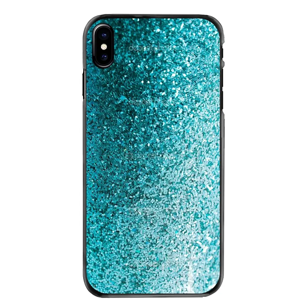 Для iPhone 4 4S 5 5S 5C SE 6 S 7 8 Plus X XR XS Max iPod Touch бирюзовый синий блестящий художественный