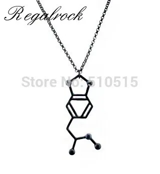 Ожерелье Regalrock в виде молекул черного мда кулон из серотонина 4