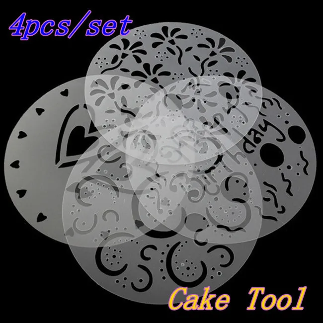 4 шт. трафареты для украшения торта|cake stencil|decorating cake stencilfor |