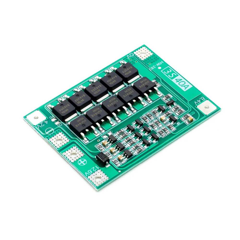 3S 40A литий-ионная батарея зарядное устройство Lipo ячеечный модуль PCB плата защиты BMS для сверлильного двигателя 12,6 в с балансом