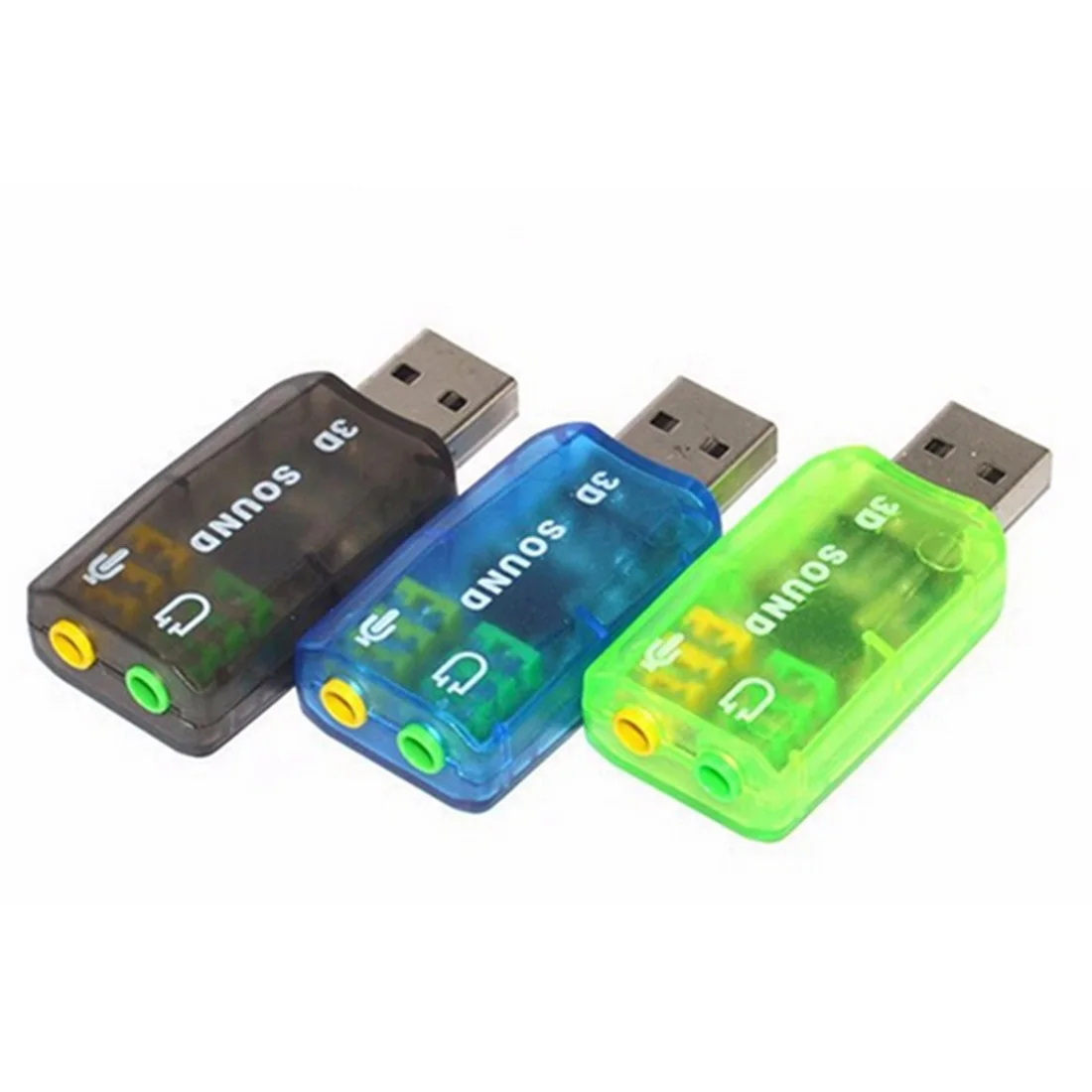 Внешняя звуковая карта USB 5 1 Вт разъем для наушников и микрофона 3 мм компьютерный