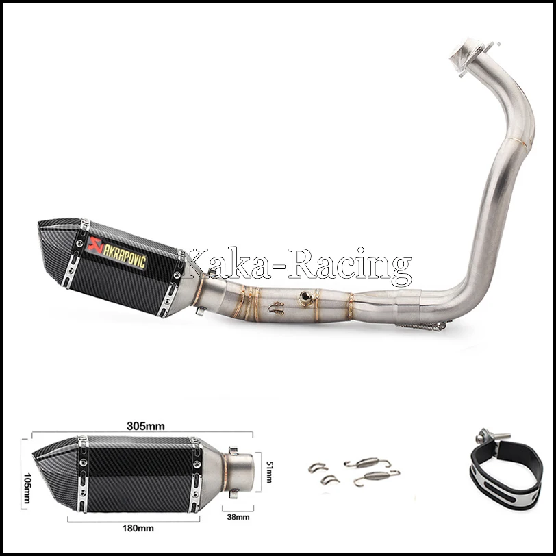 MT-07 Motorcycle Full Exhaust system slip-on pipe Muffler Escape MOTO Tail For Yamaha MT07 FZ07 Tracer 2014-2018 XSR700 | Автомобили и