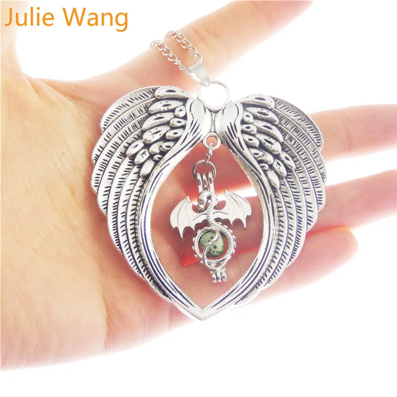 Женское Ожерелье с крыльями ангела и драконом Julie Wang медальон распылителем