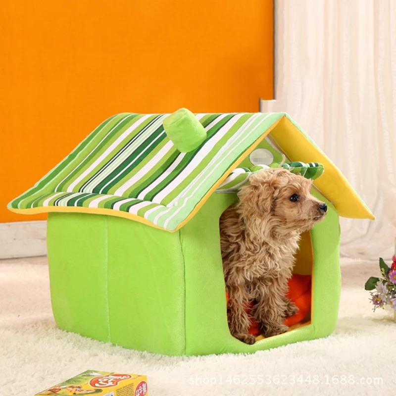 2018New Мода Полосатый съемный чехол коврик будка для собаки кровати маленьких