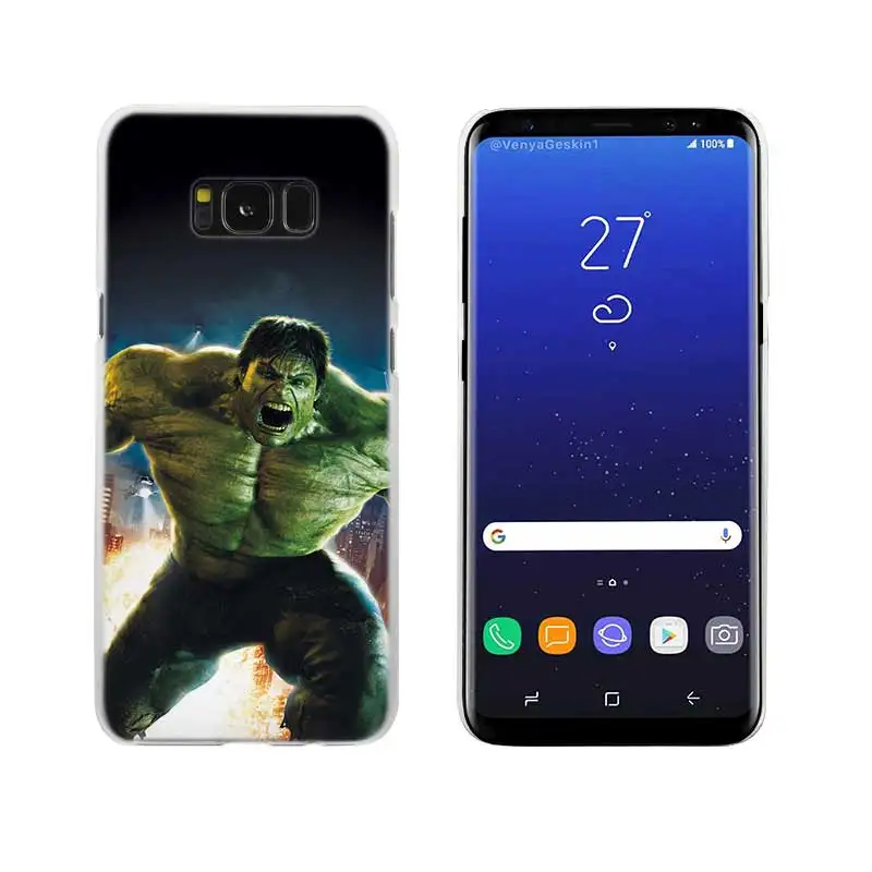 06 Прозрачный жесткий чехол Sheli The Incredible Hulk Note 10 9 pro для samsung Galaxy S4 S5 S6 S7 S8 S9 Plus Edge Mini s10 lite - Цвет: 06