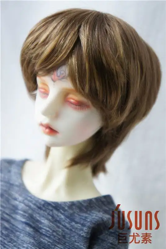 Blend brown JD192 1/3 модный короткий синтетический мохеровый парик SD BJD кукла парик природа мальчишеский 8-9 дюймов аксессуары для кукол - Цвет: Blend brown