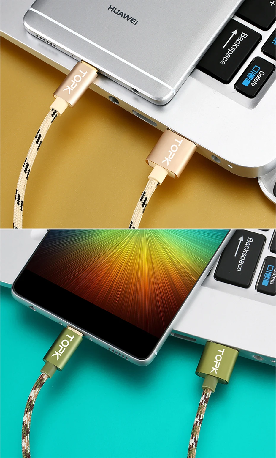TOPK usb type-C кабель для Xiao mi Red mi Note 7 mi 9 кабель для быстрой зарядки и синхронизации данных USB C для samsung Galaxy S9 Oneplus 6t type-C