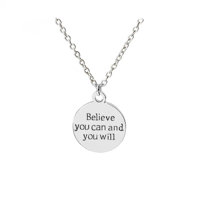 Модный тренд из серебра Цепочка с подвеской сплава пробы можно настроить надпись