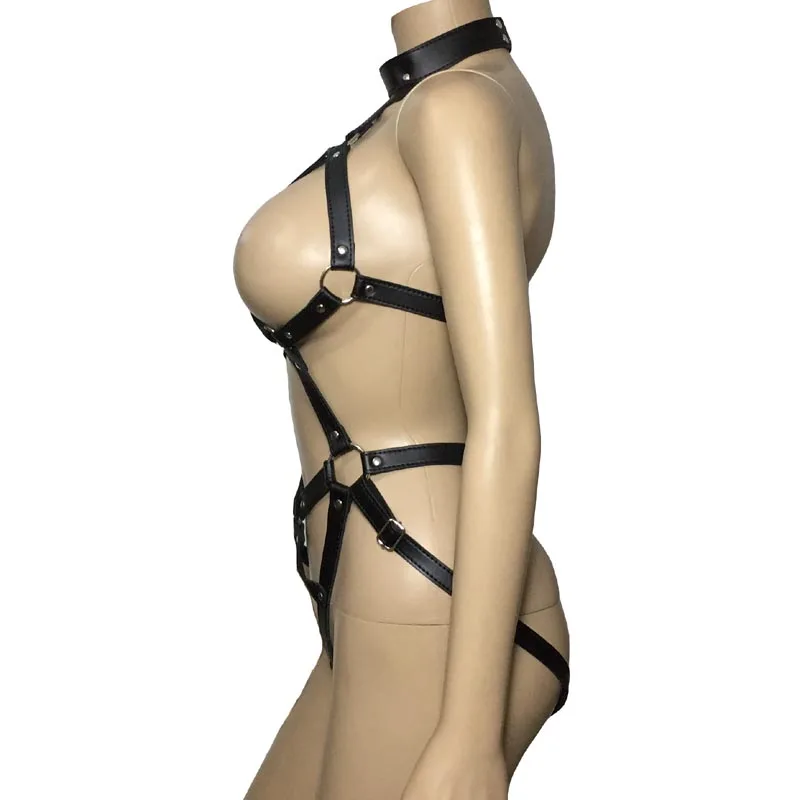 Сексуальное Женское боди из искусственной кожи на бретельках фетиш трико Тедди