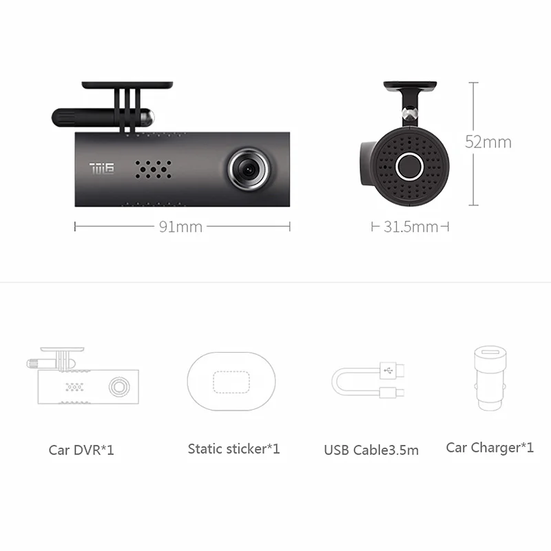 Глобальная версия Xiaomi 70 Mai Автомобильный видеорегистратор Smart WiFi DVR 130 градусов