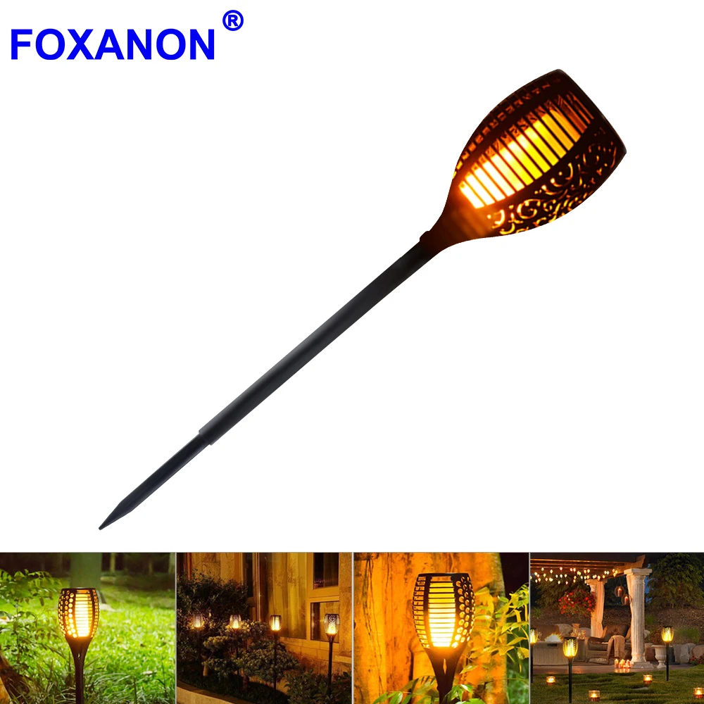 

New Solar Flame led Flame Light fire effect Lawn Lamps Torch Light Realistic Flicker IP65 Outdoor Garden Decor night lighting