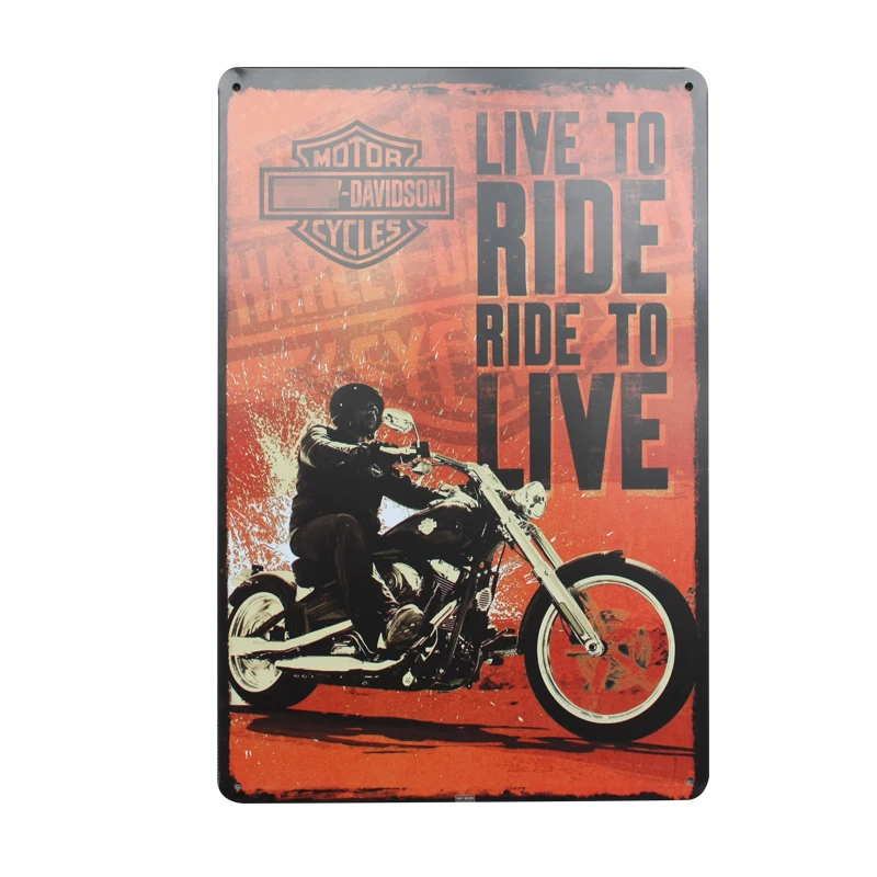 Горячая Chic Главная Бар HD moto Урожай Металлические Знаки Домашнего Декора Vintage