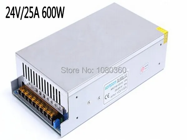 

Universal DC 24v 25A 600w, AC100-240V led strip light switching power supply Switch adapter, 100% guarantee, free shipping