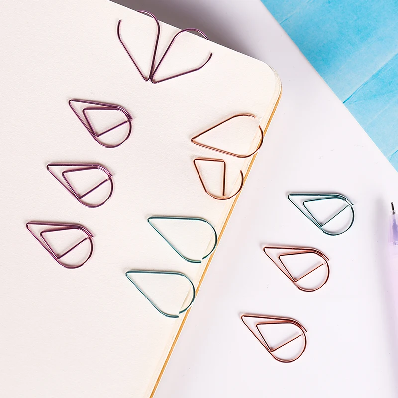 20 шт. Зажимы для бумаги в форме слезы умные Золотые зажимы страниц серебряные