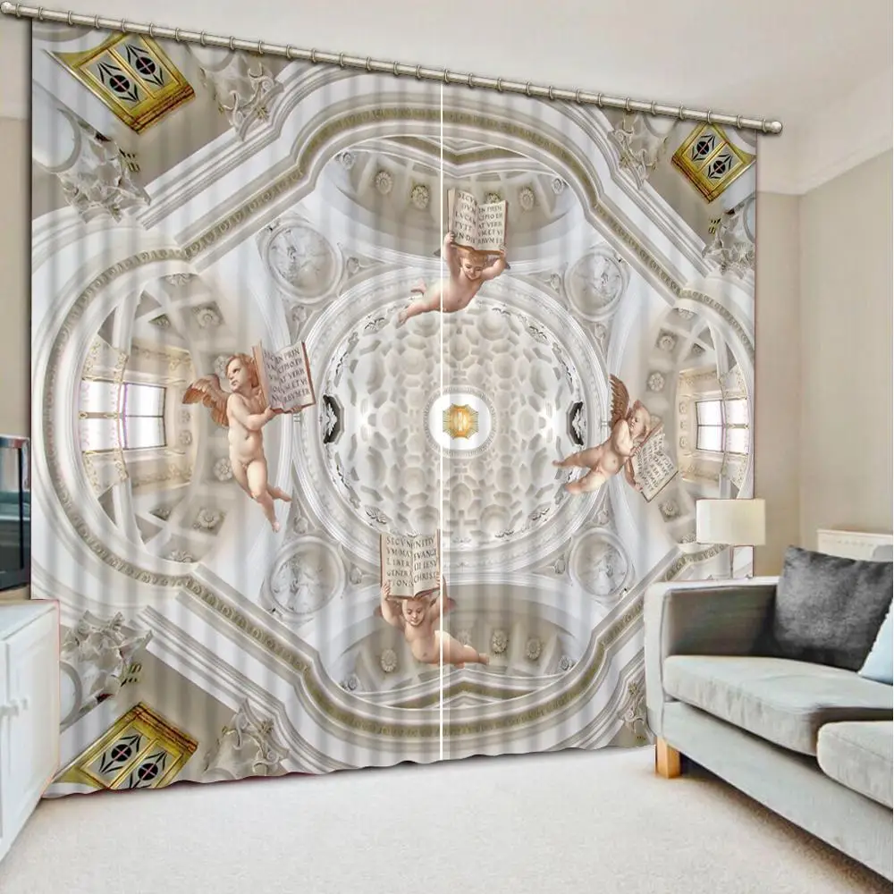 

Customize curtains for living room bedroom European angel high quality curtain