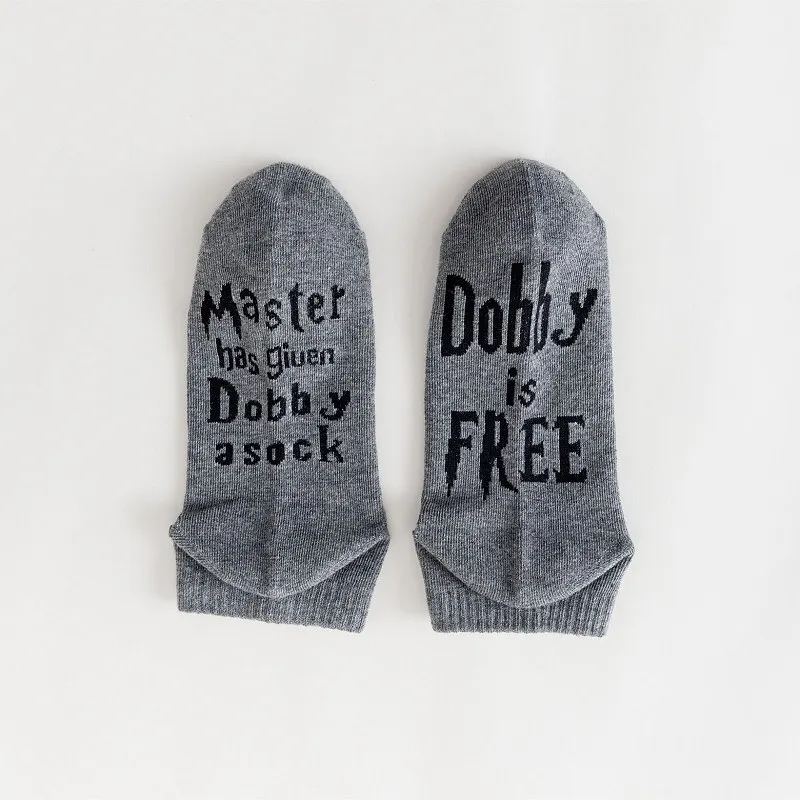 DobbyGary Новинка года; Короткие хлопковые носки; сезон весна-лето милые забавные носки с буквенным принтом в стиле Харадзюку Женские повседневные креативные носки из кареточной ткани - Цвет: DobbyGary