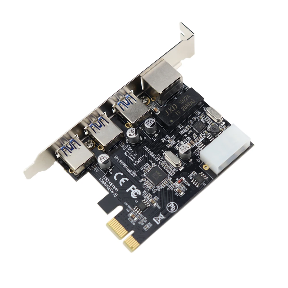 Комбинированная карта PCI Express E x1 на 3 порта USB 0 концентратор 10/100/1000 Мбит/с
