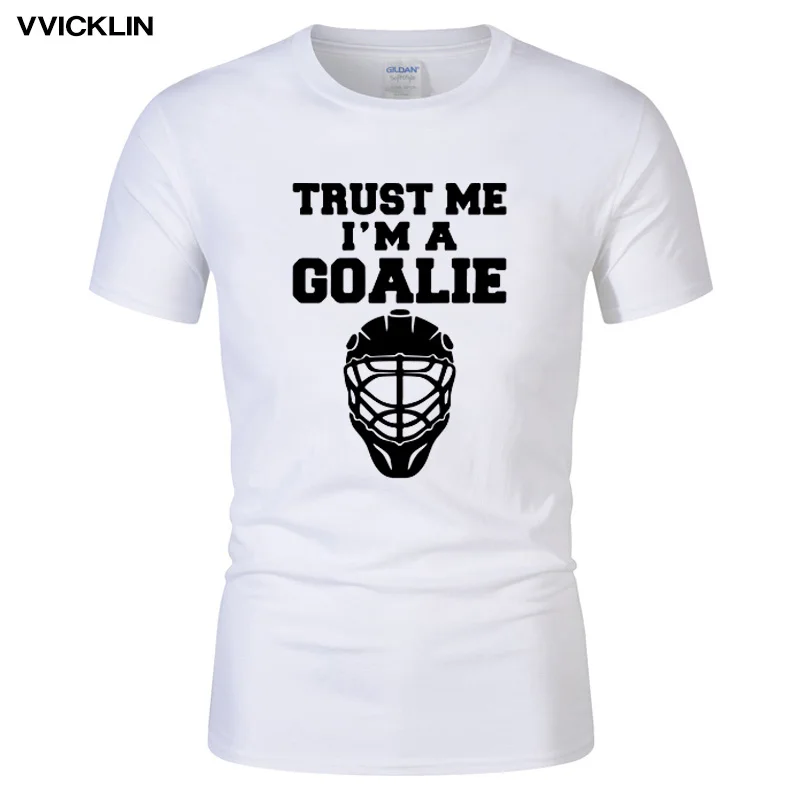 Мужская футболка с принтом Trust Me I'm A Goalies летняя Модная брендовая хлопковая