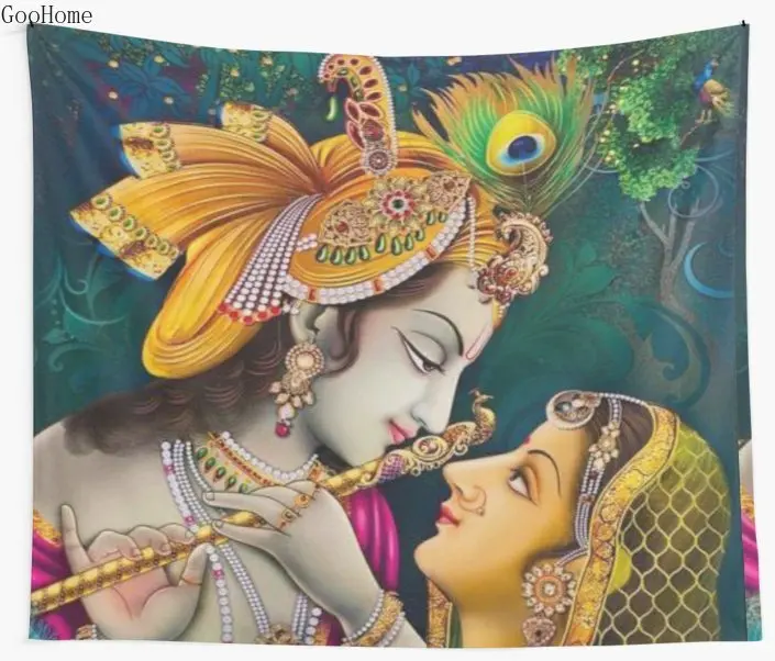 Настенный Гобелен Lord Krishna Hindu God пляжное полотенце одеяло коврик для пикника и