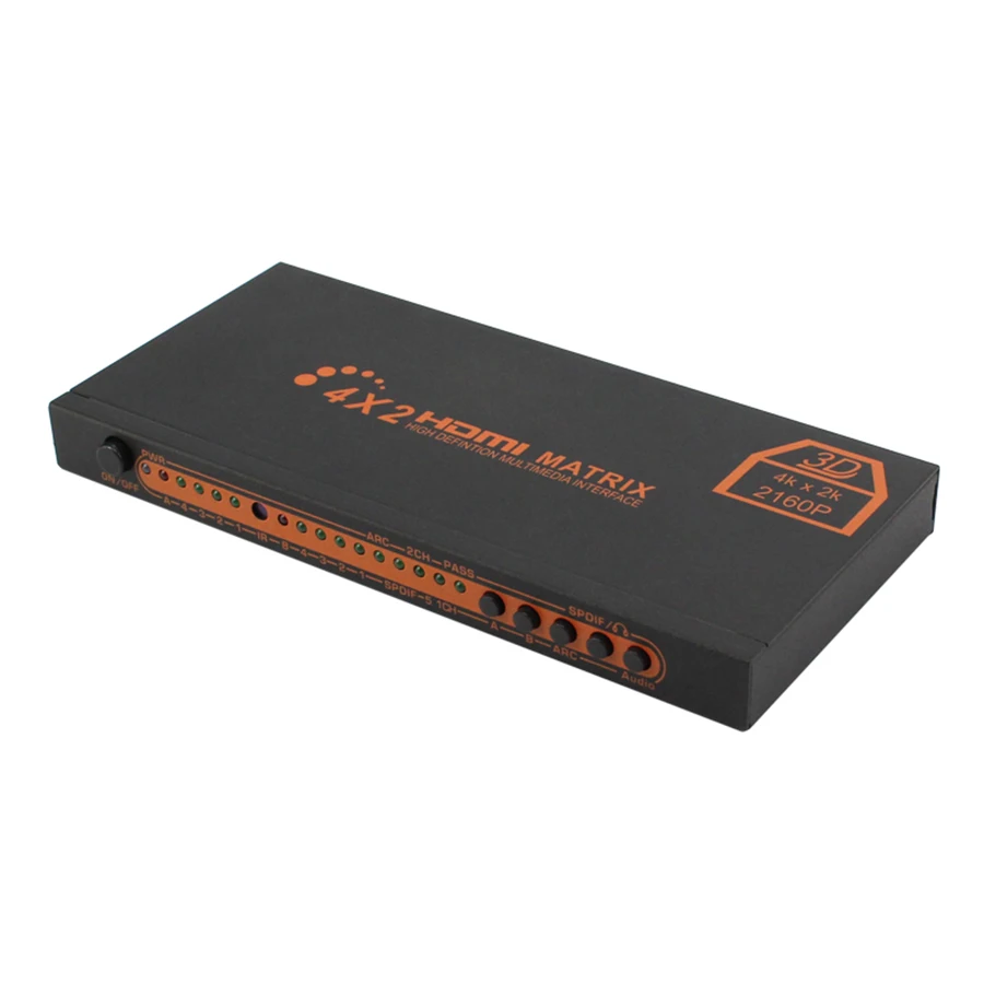 Hi Fi 4X2 HDMI матричный 4 K x 2 коммутатор Splitter матрица с ИК пультом дистанционного