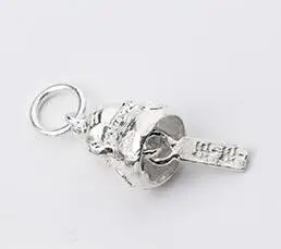 12mm 925 пробы Серебряный Фортуна кошка дизайн колокольчик Подвески мульти размер Ремесло Мода хорошие Подвески Luck для DIY ювелирных изделий материалы - Окраска металла: 12mm