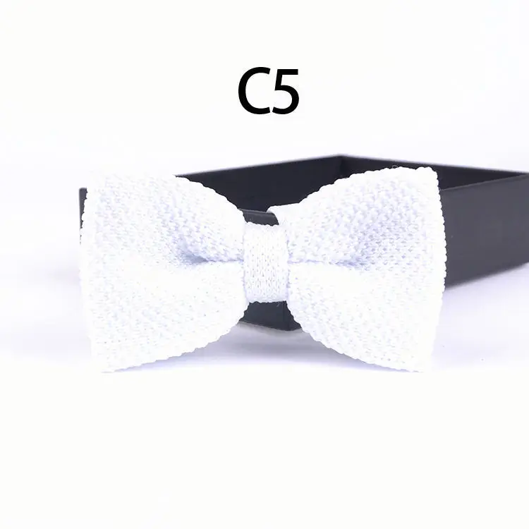 2017 чистый белый мода трикотажные галстуки бабочки Свадьба Жених Вязание