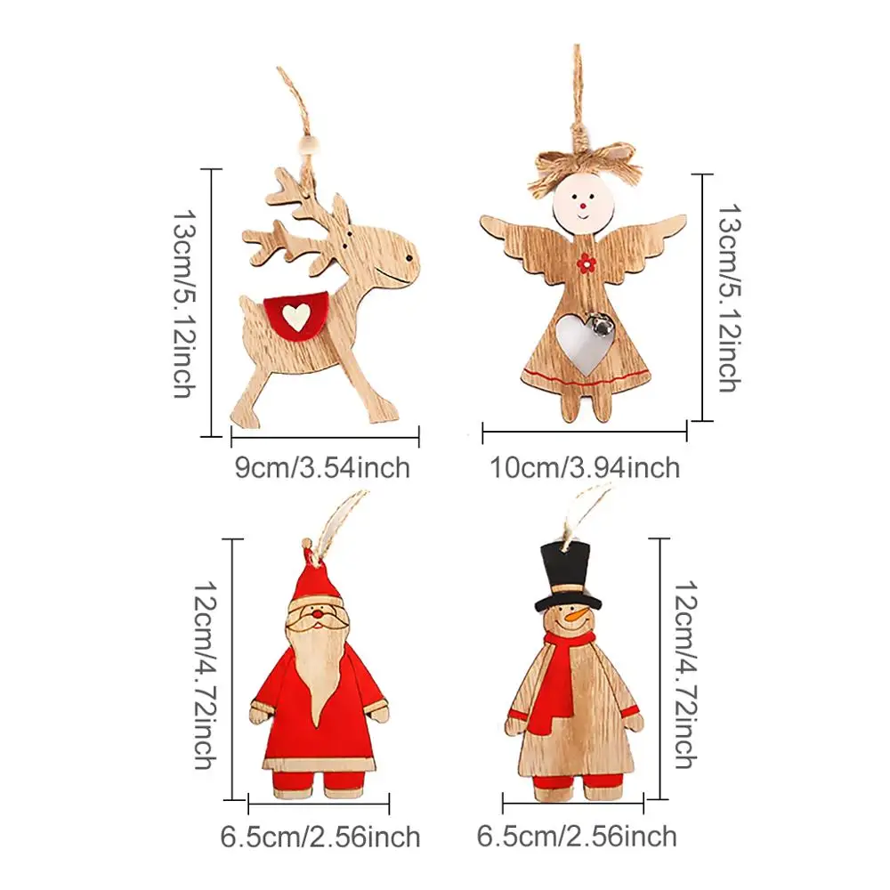 FENGRISE Merry Christmas 2019 подвеска на елку Санта Клаус деревянное Рождественское