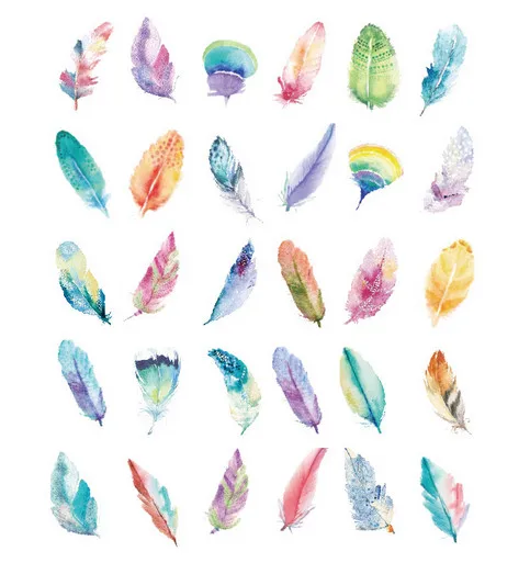 

30pcs/set Creative DIY beautiful feather postcards birthday gift cards blessing Thanksgiving mail card