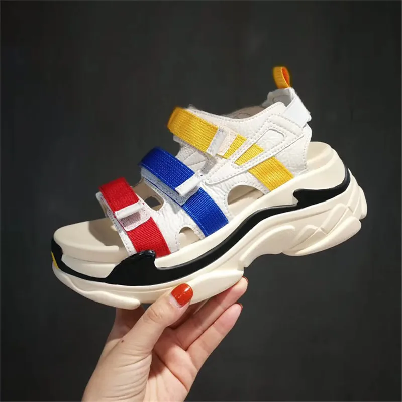 

Colorful Women Sandals Casual Flat Shoes Woman Ladies Summer Beach Shoes Platform Creepers Women Sneakers Flats