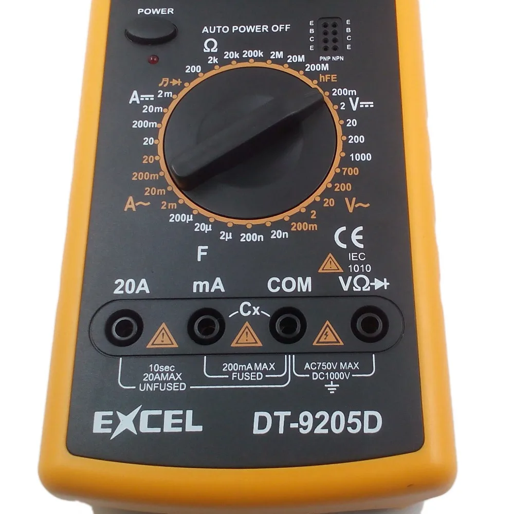 EXCEL DT9205D Цифровой мультиметр транзистор усиления тестер постоянной ёмкости