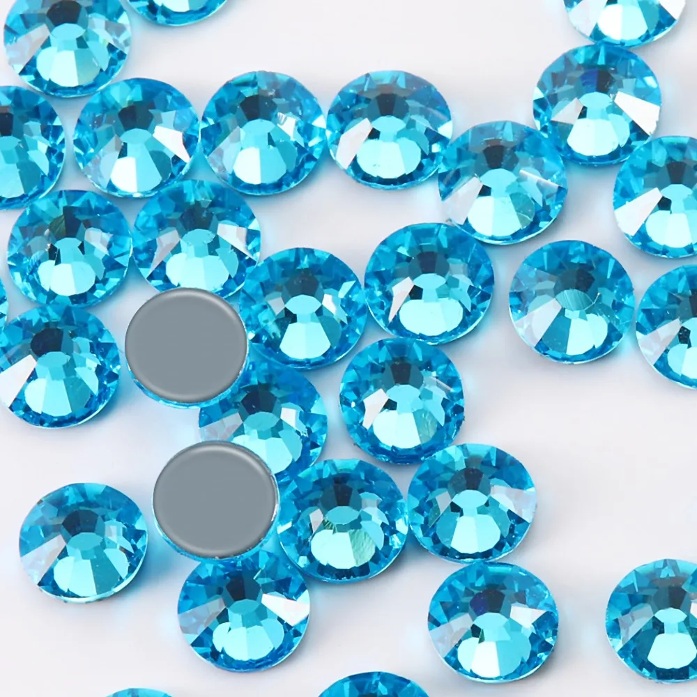 

New SMC Cut ss16 ss20 ss30 Aquamarine Blue Hotfix Rhinestones AAAAA Grade for Luxury DIY things