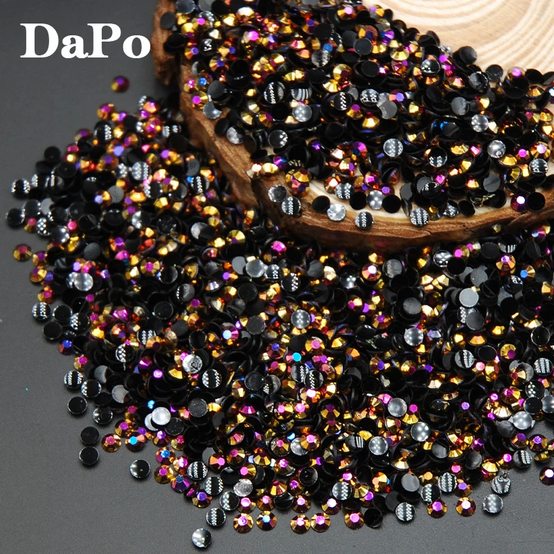 Новое золото розовое желе AB цвета полимер для дизайна ногтей стразы без горячей