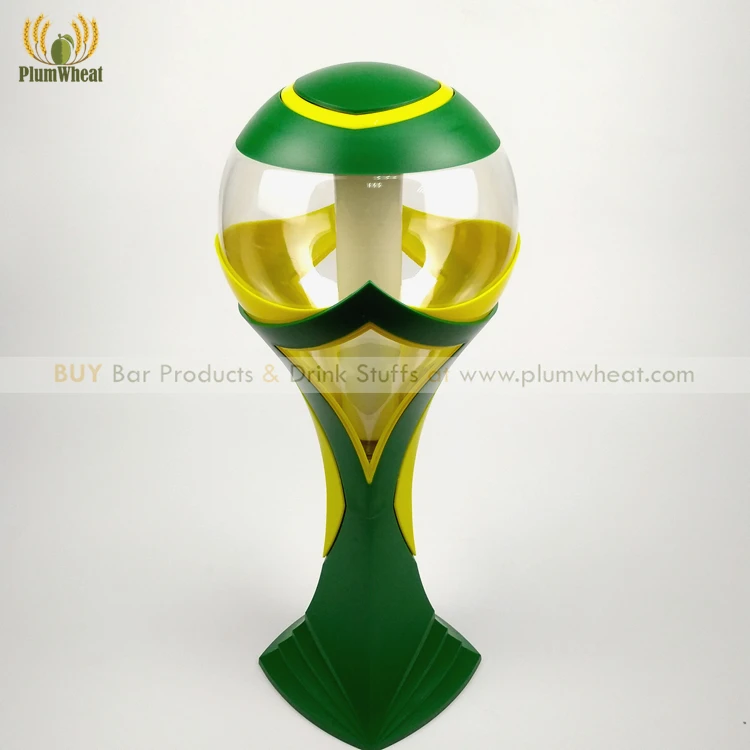 

Green 3 Liters Brazil Football National Team LED Beer Tower Dispenser BT30