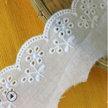 15Yards/pack New Cotton Strip Flower Embroidery Clothing Skirt LaceHome Textile Accessories Width 4 cm | Дом и сад