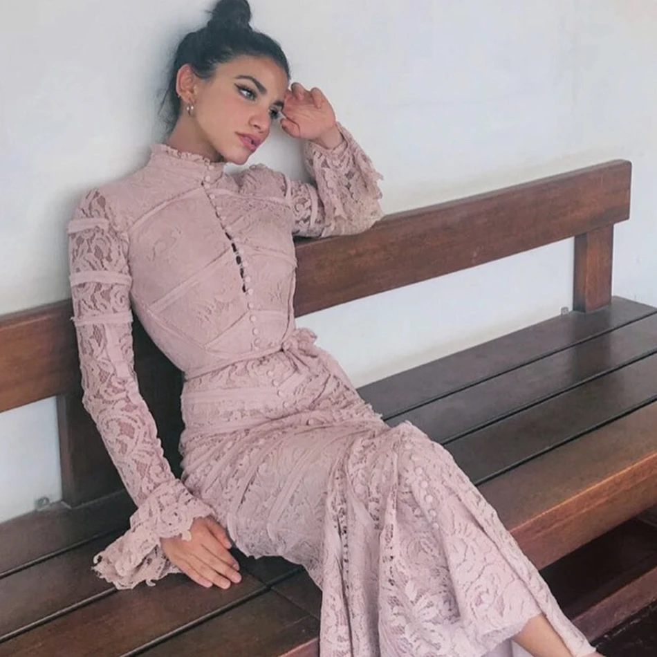 DressBird женские осень зима длинный рукав Утягивающее бодикон Платье Vestidos