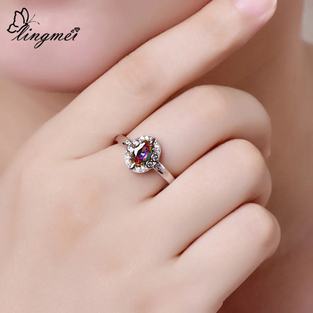Lingmei довольно простой Стиль Женская мода овальным вырезом Коктейль мульти &