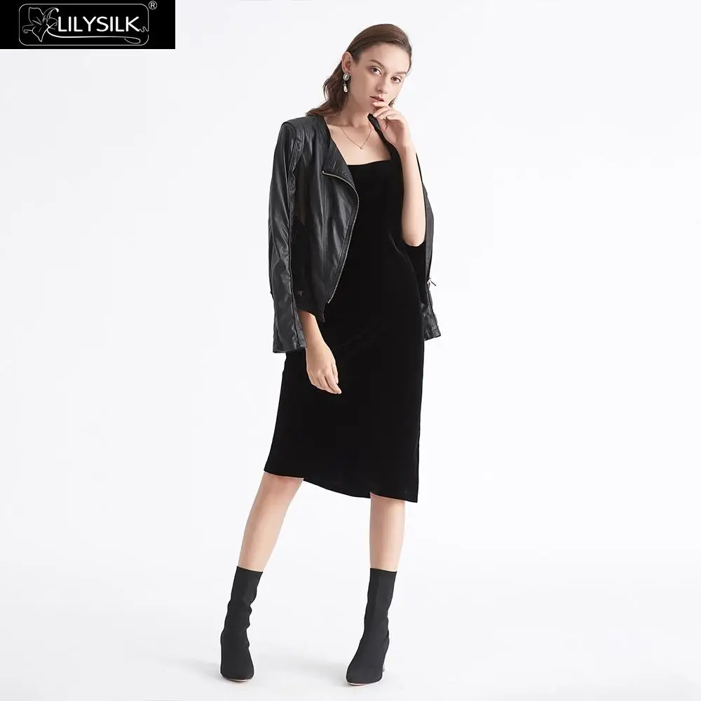 LilySilk платье сексуальное шелковое облегающее женское без застежки Новинка