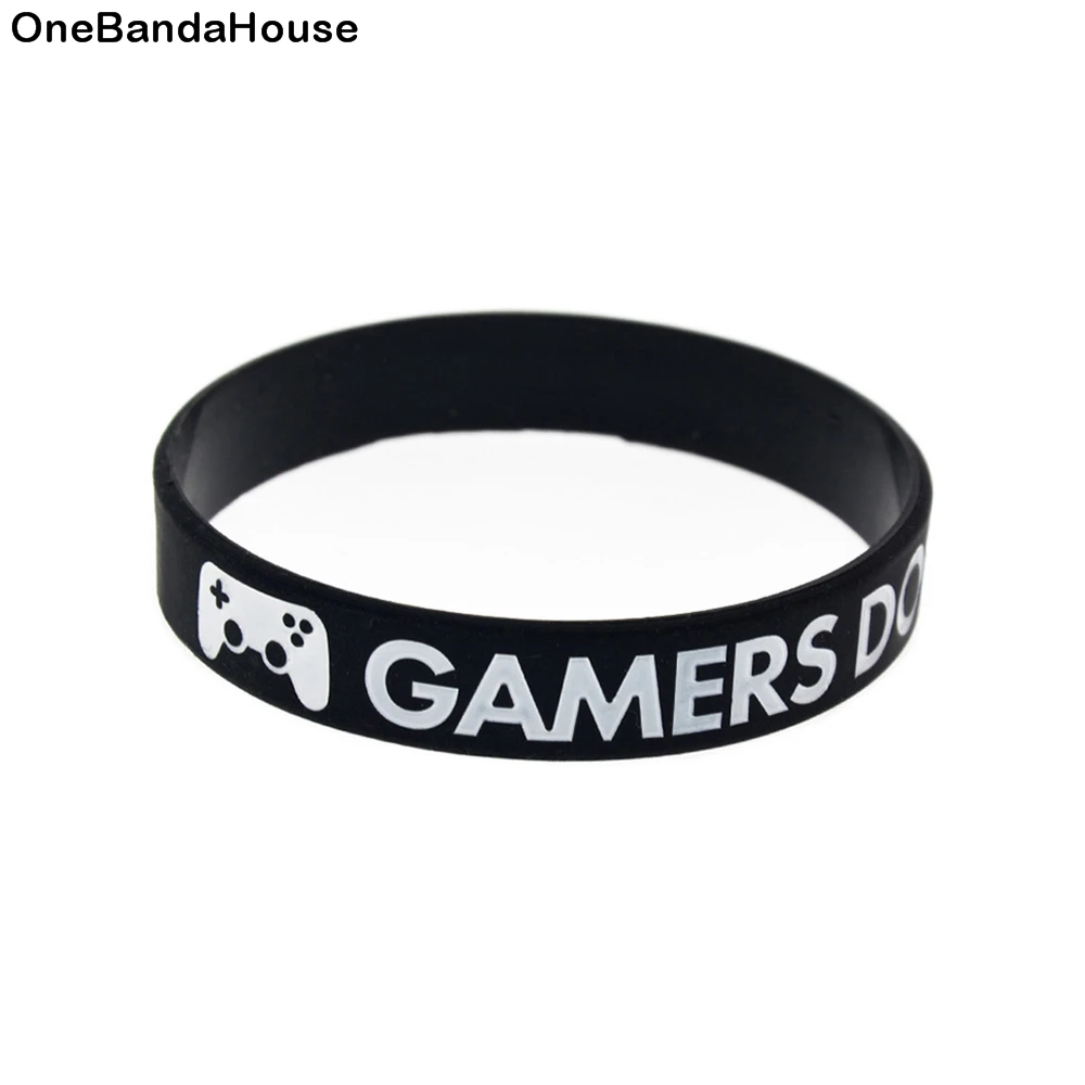 

1PC Gamers Do not Die They Respawn Silicone Wristband Black