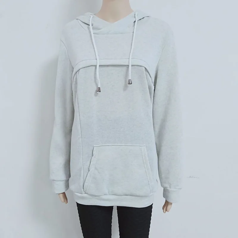 

Women Drawstring Cowl Neck Long Sleeve Maternity Sweatshirts Zip Front Nursing Hoodies 5XL Big size Autumn pregnant clothes