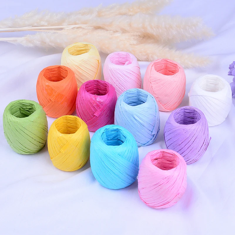 

20m/Roll Paper Rope Raffia Ribbon Natural Packaging Rope DIY Gift Decorations Wedding Party Supplies Package Gifts Baby Shower
