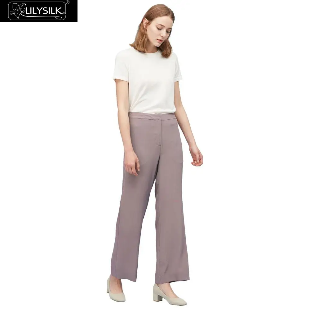 LilySilk 100 шелковые брюки обычные подходят на весь день прямые ноги для женщин