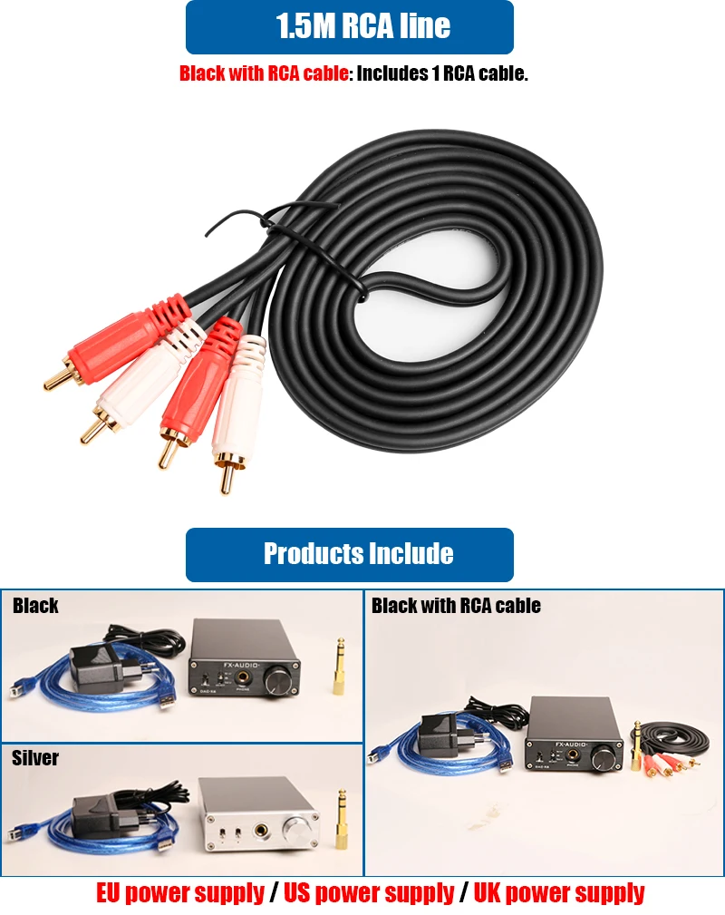 

FX-AUDIO DAC-X6 MINI HiFi 2.0 Digital Audio Decoder DAC Input USB/Coaxial/Optical Output RCA/ Amplifier 24Bit/96KHz DC12V