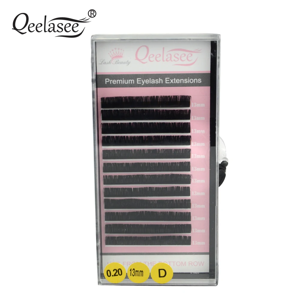 Qeelasee 10 чехлов 0 20 мм норковые Индивидуальные ресницы для наращивания maquiagem cilios