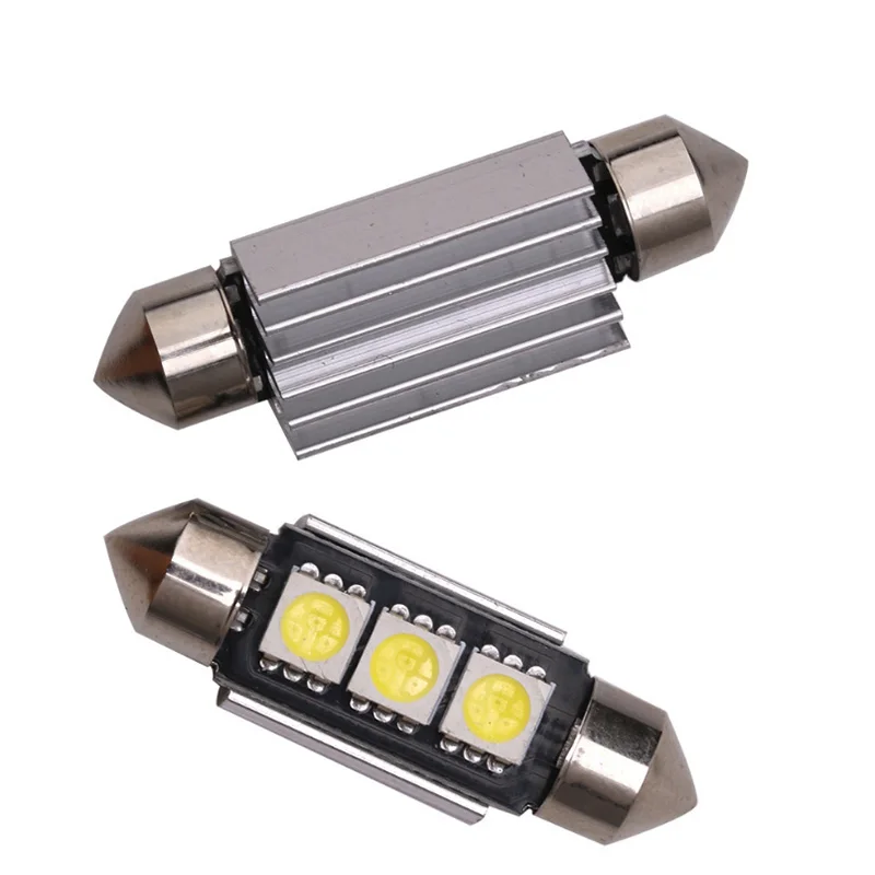 10 шт. 36 мм 39 41 SMD 5050 светодиодный Белый купол Festoon автомобильный светильник CANBUS без