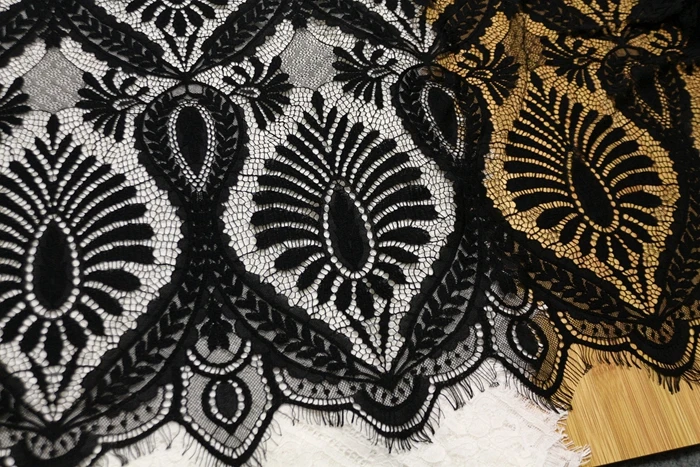 3 м/лот черно-белая Удобная кружевная ткань с ресничками сделай сам для