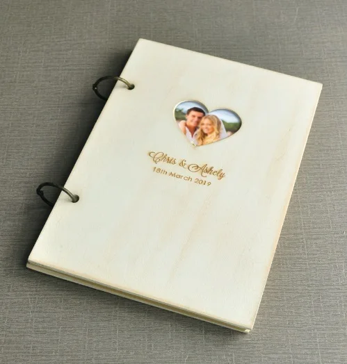 Vintage White Cover Подгонянная Свадебная Гостевая книга, Фотокнига деревянная, свадебный подарок. Деревенские Свадебные идеи свадебный альбом - Цвет: Vintage White Cover