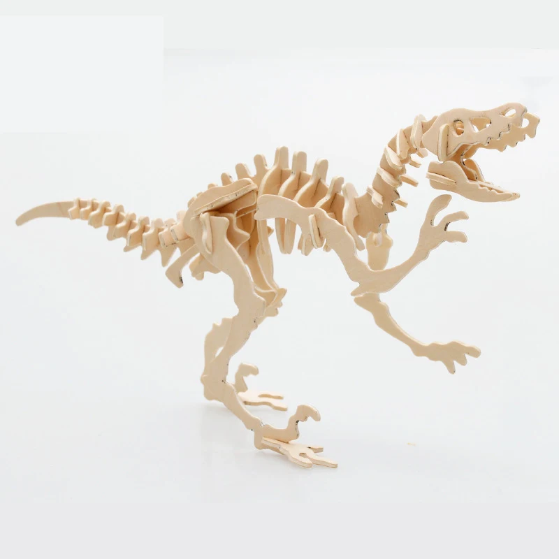 DIY деревянные головоломки игрушки 3D стерео динозавр модель тираннозавр рекс для