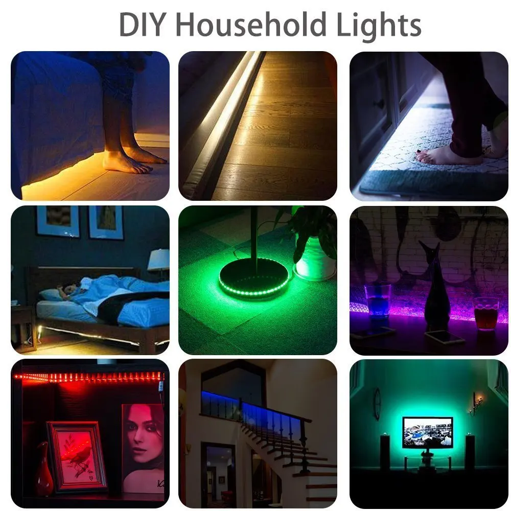 

[DBF]USB RGB LED Strip 5050 Flexible Adhesive Tape Multi-color Changing Lighting Kit for Flat Screen HDTV LCD Desktop PC Monitor